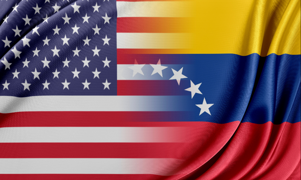 bandeira dos eua e da venezuela