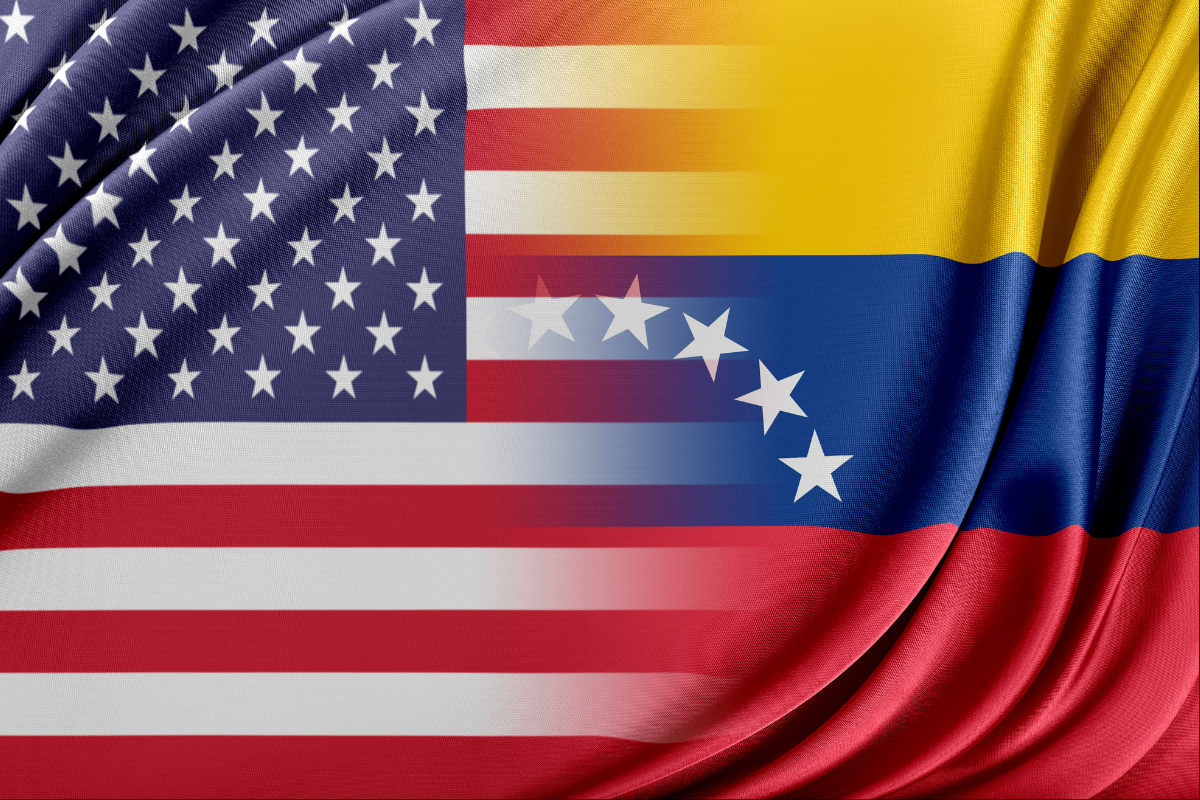 bandeira dos eua e da venezuela